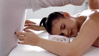 A slippery happy ending for a hot blonde's tight coochie