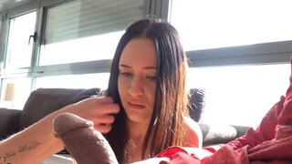 Bored fellow starts masturbating and asking her to join him