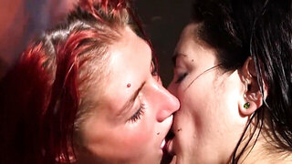 Australian brunette and a redhead pleasuring each other