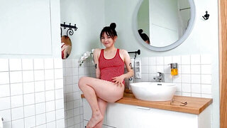 Shower passion session featuring a horny girl who cums