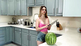 Skinny blonde teen Molly Little's kitty pounded hardcore