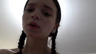 Pretty girl in braids is going to get fucked in POV