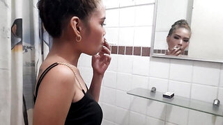 Skinny Asian babe with big nipples gets banged hardcore