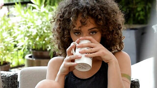 Petite curly-haired teen loves to fuck her sugar daddy