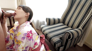 Attractive lady lets him have a taste of her wet slit