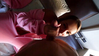 A chick gets excited when presented with a cock to play with