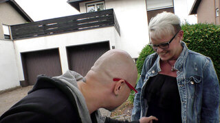 Mature lady keeps her legs open as this dude fucks her HARD