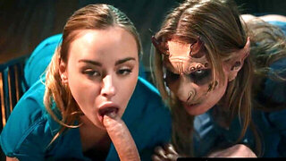 Lucky cock gets to fuck a slutty demon girl and a regular human