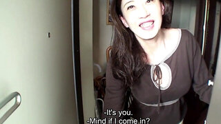 Orderly Japanese whore gets messy with a new boner