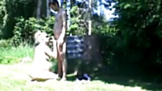 Pregnant smash in the garden