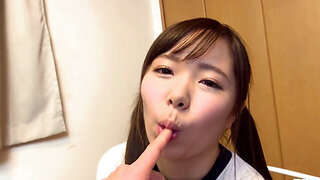 Small titted Japanese teen gets teased and fingered in POV