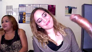 Mila Blaze is going to get off alongside other office hoes