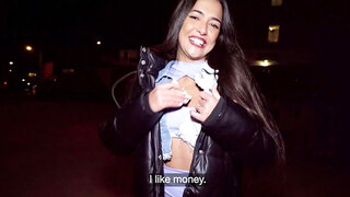 Big booty Spanish girl is eager to worship his boner