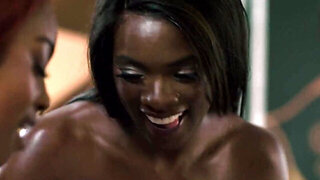 Three gorgeous ebony lesbians fuck each other hardcore