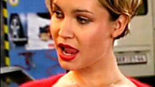 Big-Boobed short haired all-natural on car