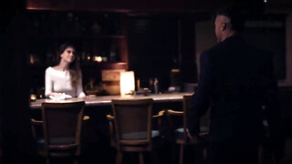 Waitress gets banged by her mustachioed boss