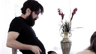 Bearded man gets a mouth full of pussy before screwing
