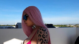 Natural big-breasted sex doll Penny Unicorn gets smashed