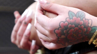 Connie Perignon plays with her HEAVY knockers