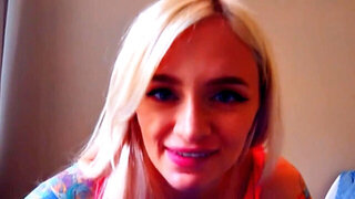 POV oral with a blonde who has sexy-ass tattoos