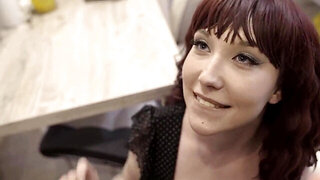 Redheaded wifey is going to cheat with a new cock too