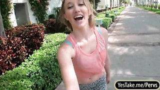 Riley Reynolds shows off ass and stuffed