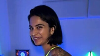 A very busty bimbo pleasing a big dong in point of view