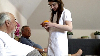 Grandpa is going to get so horny after taking a pill