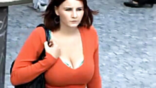 big-titted in the street