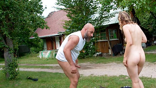 Outdoors fucking with Andrea and her boyfriend Neeo