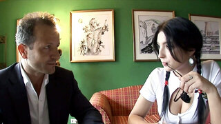 Pigtailed babe Stracy Stone has an affair with George Uhl