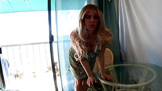 He tricks the thick blonde MILF into giving him a BJ