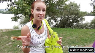 Minnie Manga flashes tits n outdoor sex