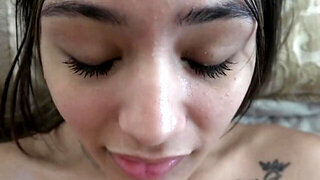 Nina Nieves giving a footjob and gets stuffed deep