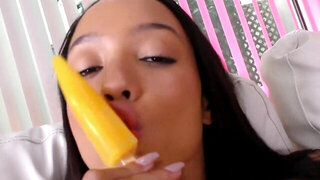Alexis Tae replaces the popsicle with a real dick