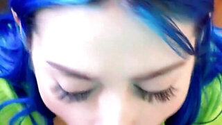 Girls with the sexiest eyes possible sucks dick in POV