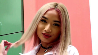 Austrian macho vigorously fucks the Asian college girl