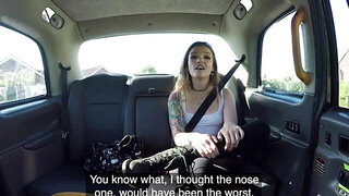Tight whore with long legs gets fucked in the backseat