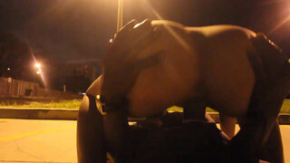 Tight broad gets deep drilled by black stallion in midnight public XXX