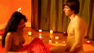 Vag massage orgasm with a stupid-looking fella + a hot back girl