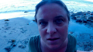 POV love scene on the beach with a nasty stepmother