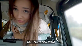 Kinky college girl gets her vag blasted in the backseat