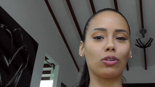 Oiling up the booty of the Latina before having sex