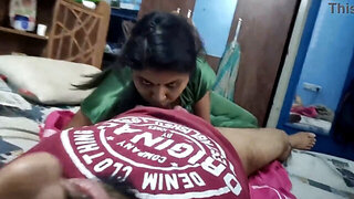 Indian BBW housewife seduces driver with sloppy blowjob POV