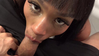 Hot ebony maid lets master of the house smash her pussy