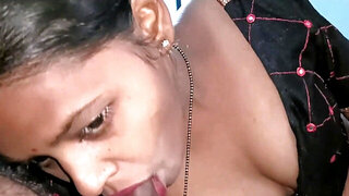 Cute brunette from India giving a sloppy POV blowjob