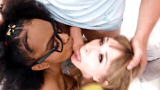 Asteria Diamond and Angel Youngs team up to fuck a dude