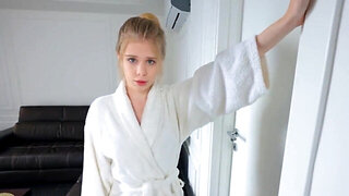 Filthy teen stepsister takes the guy's boner in POV