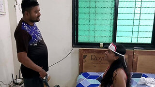 Cosplaying as a nurse while getting frisky with her man