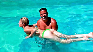 Gorgeous blonde slut gets a tasty meat pole with pleasure